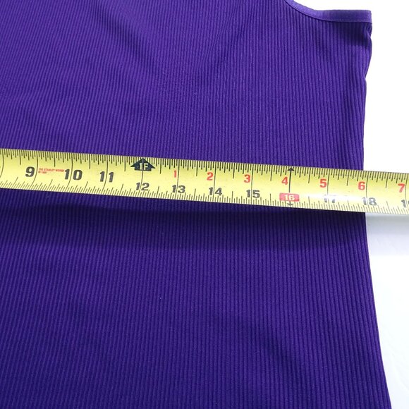 Allison Daley Ribbed Sleeveless Tank Top Career Shell Purple Womens Size L - Picture 7 of 9